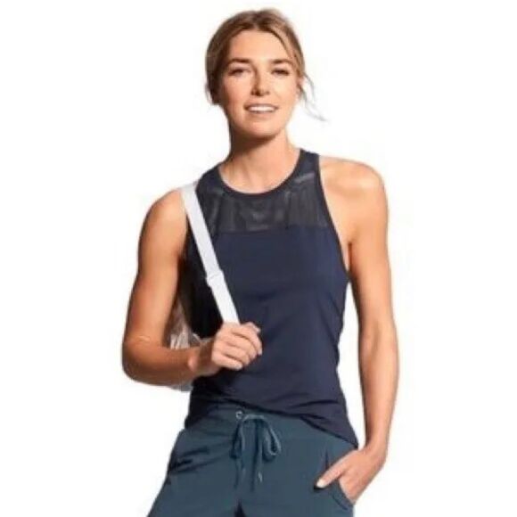 Athleta Airy Essence Tank In Navy Blue, Size Medium - Picture 1 of 4